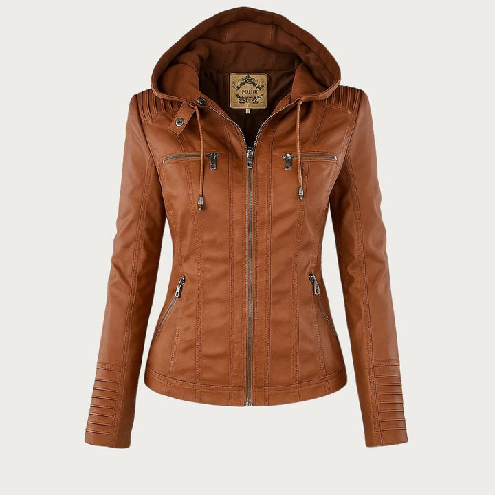 Valentina | Women’s Hooded Leather Biker Jacket