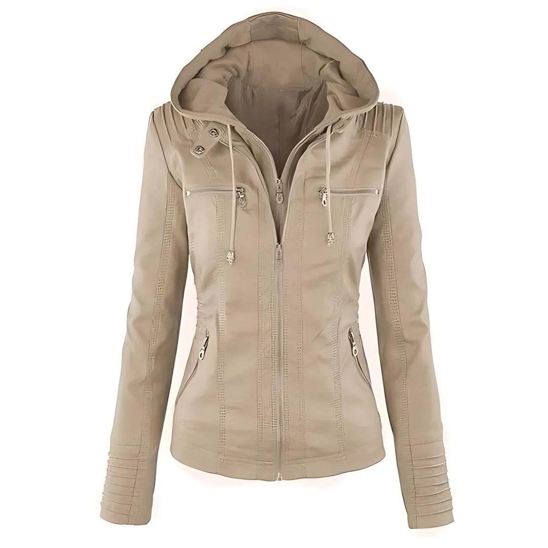Valentina | Women’s Hooded Leather Biker Jacket