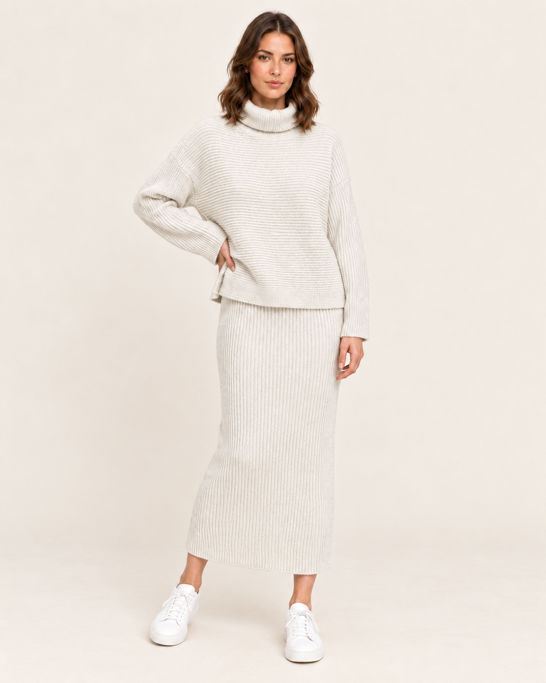 Anneliese | Women’s Turtleneck Sweater Skirt Set