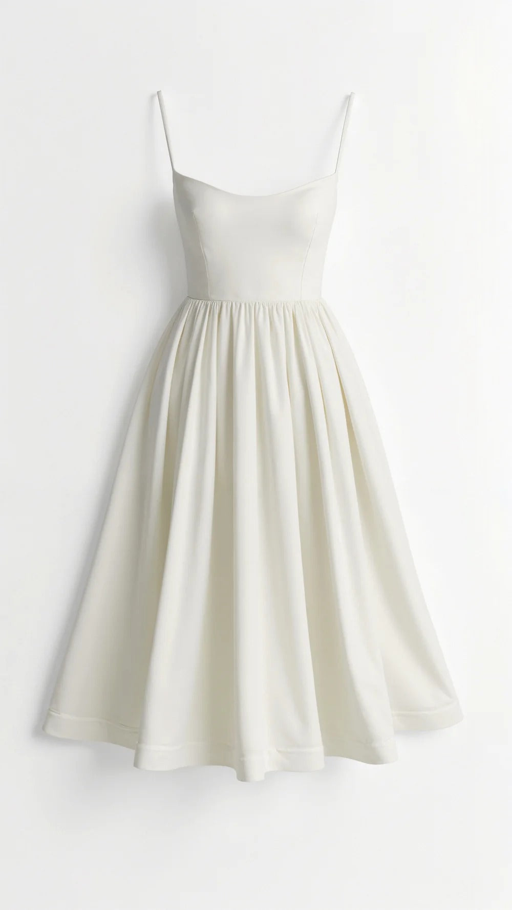 Strappy Scoop Neck Fit & Flare Cotton Midi Dress