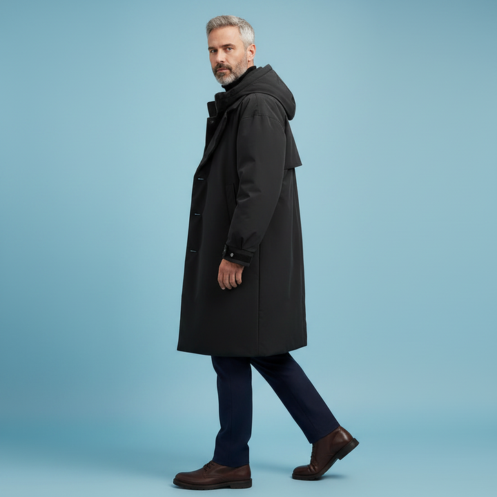 Callan | Men’s Long Waterproof Trench Coat with Hood