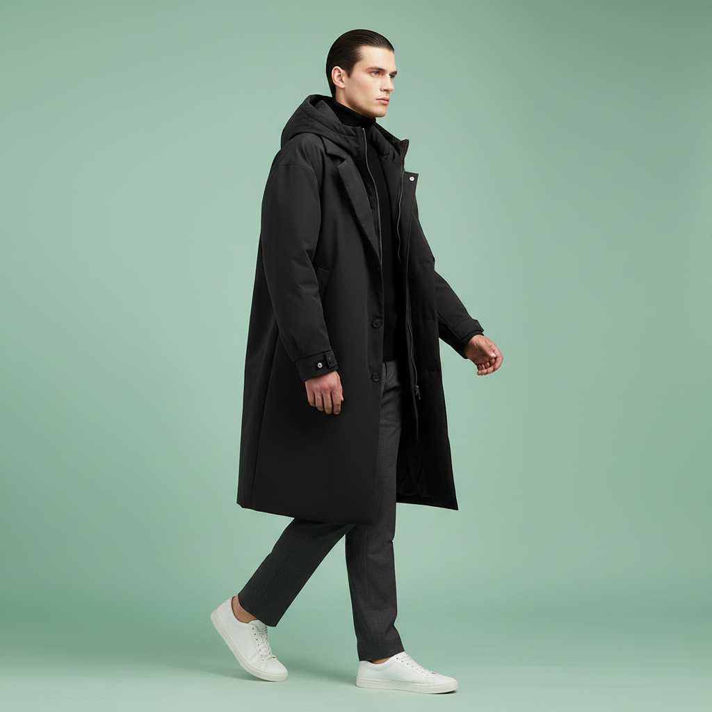Callan | Men’s Long Waterproof Trench Coat with Hood