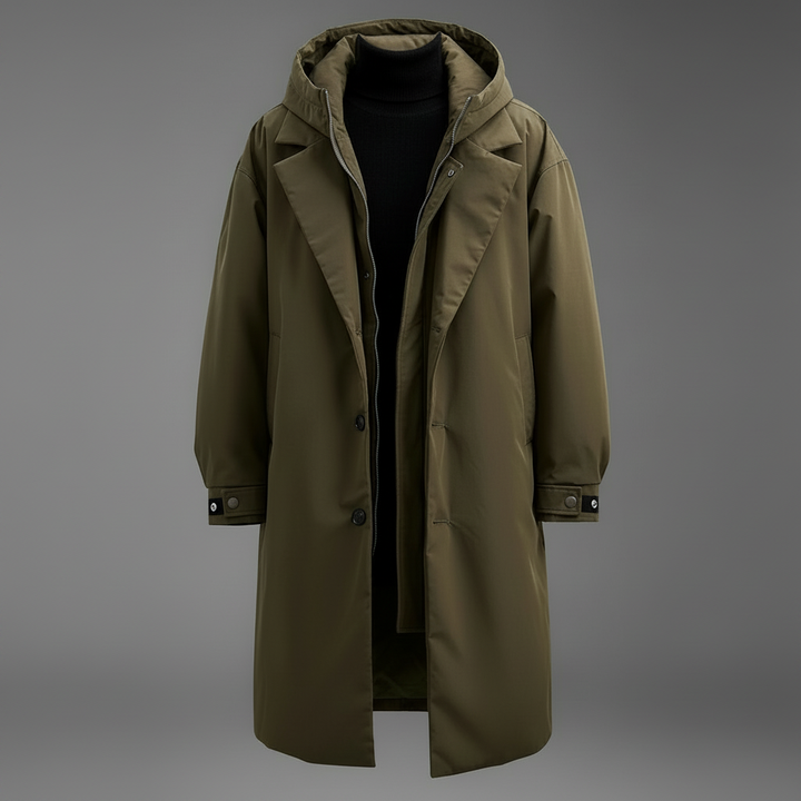 Callan | Men’s Long Waterproof Trench Coat with Hood