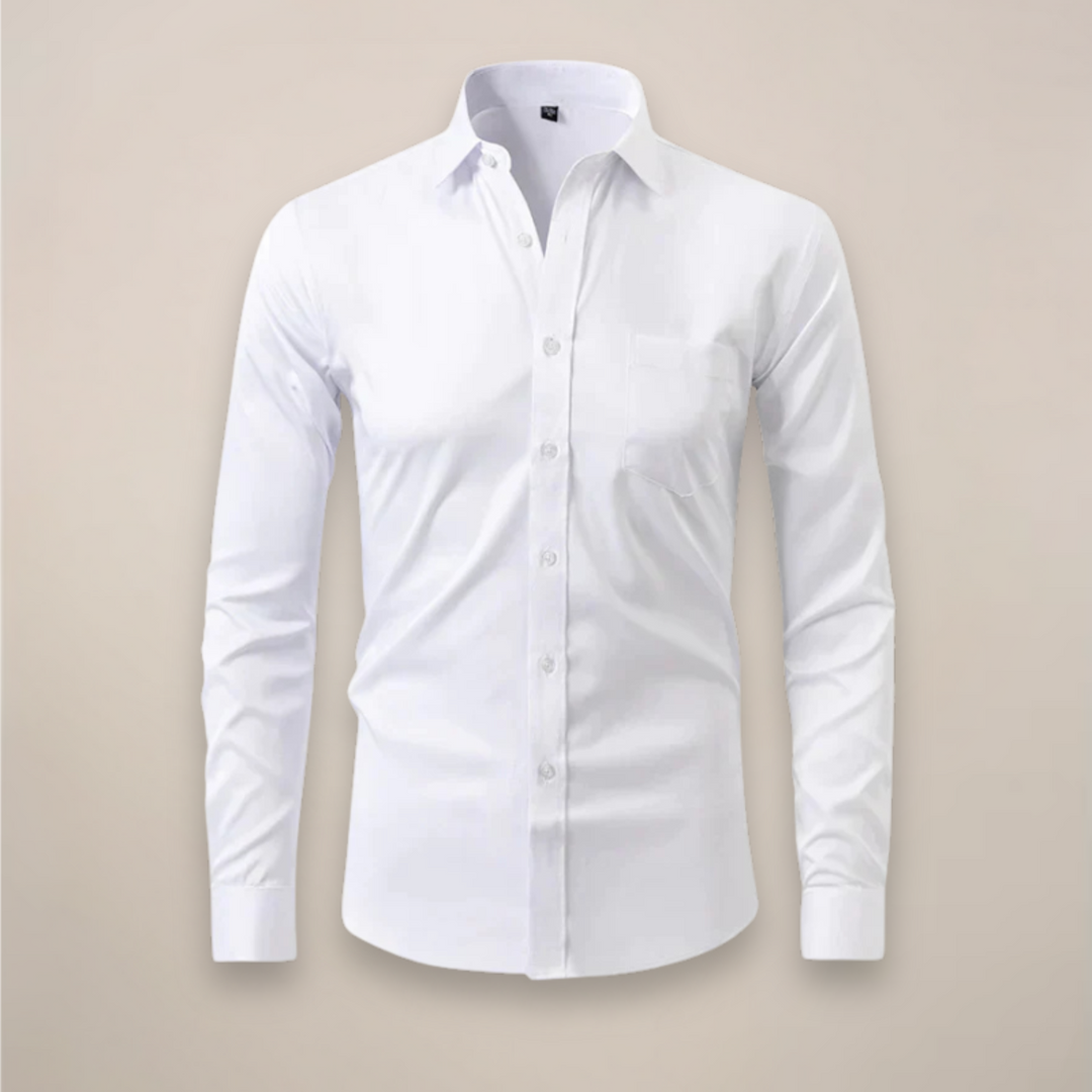 Chest Pocket Long Sleeve Muscle Fit Dress Shirt