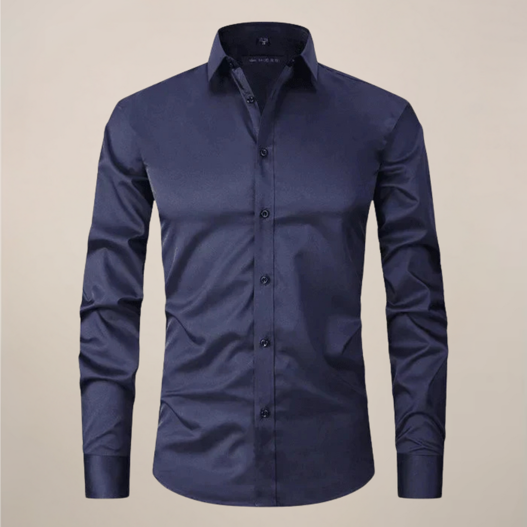 Chest Pocket Long Sleeve Muscle Fit Dress Shirt