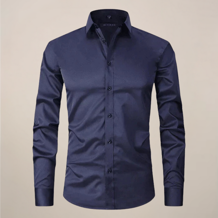Chest Pocket Long Sleeve Muscle Fit Dress Shirt