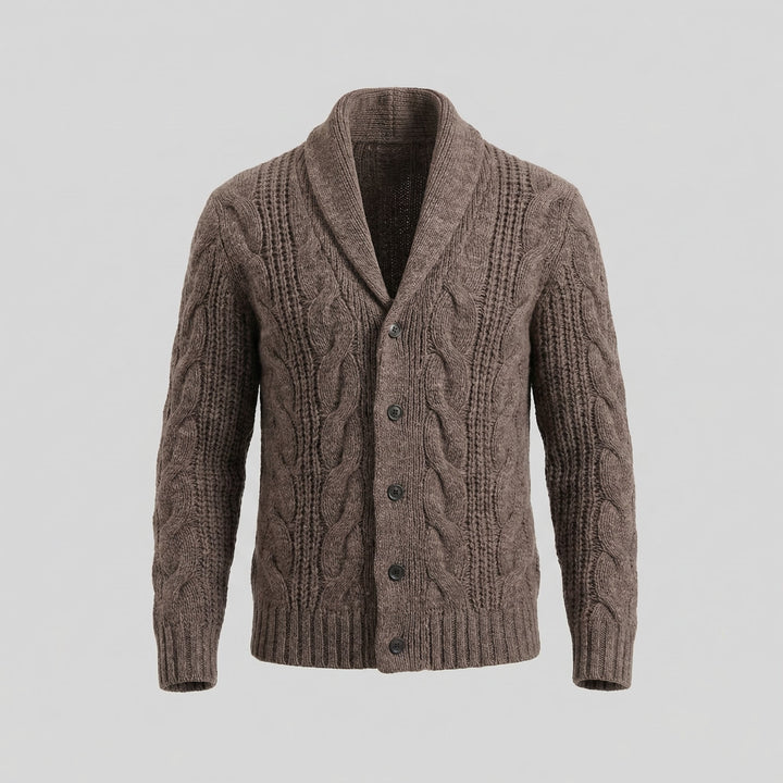 Graham | Men's Cable Knit Shawl Collar Cardigan