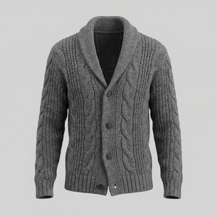 Graham | Men's Cable Knit Shawl Collar Cardigan