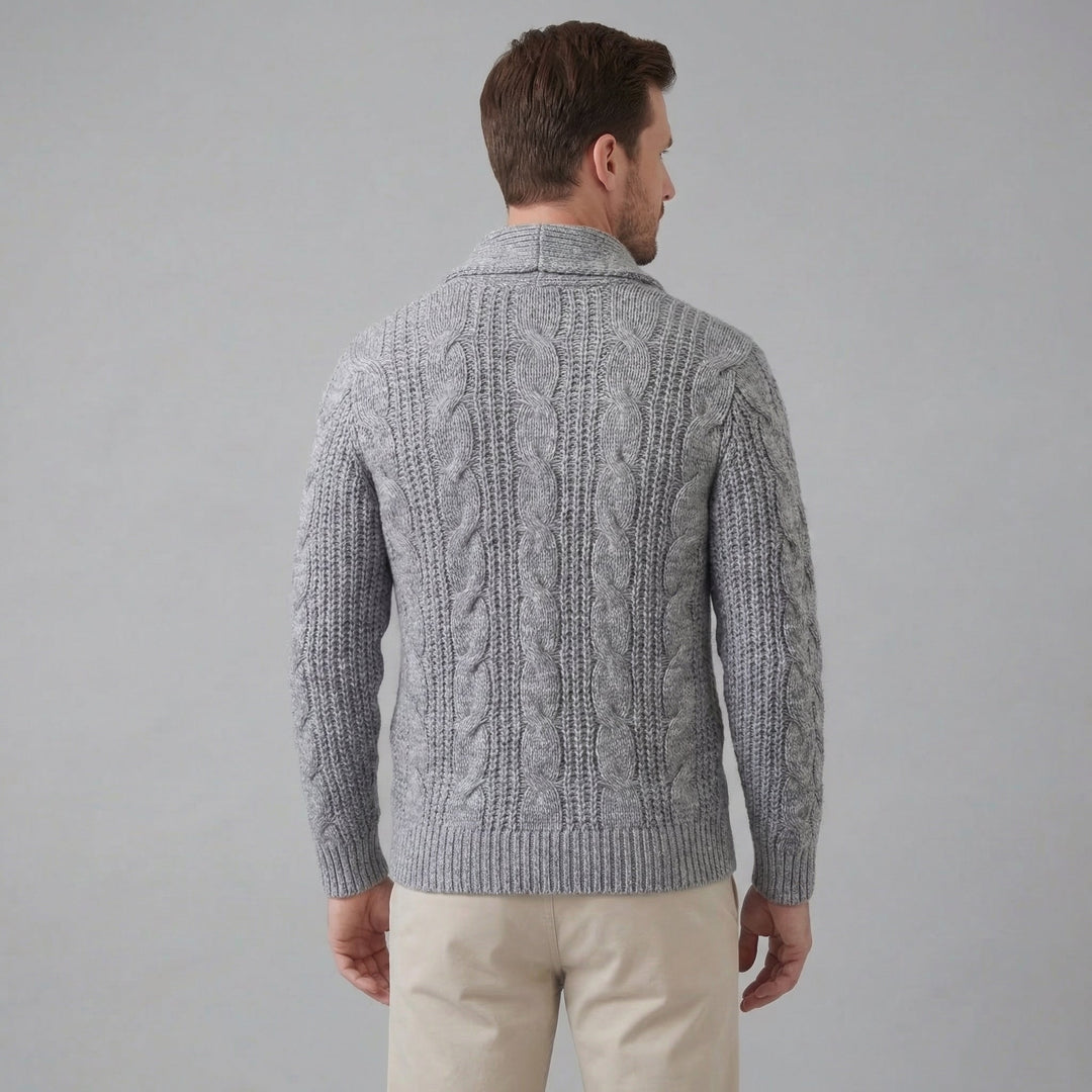 Graham | Men's Cable Knit Shawl Collar Cardigan