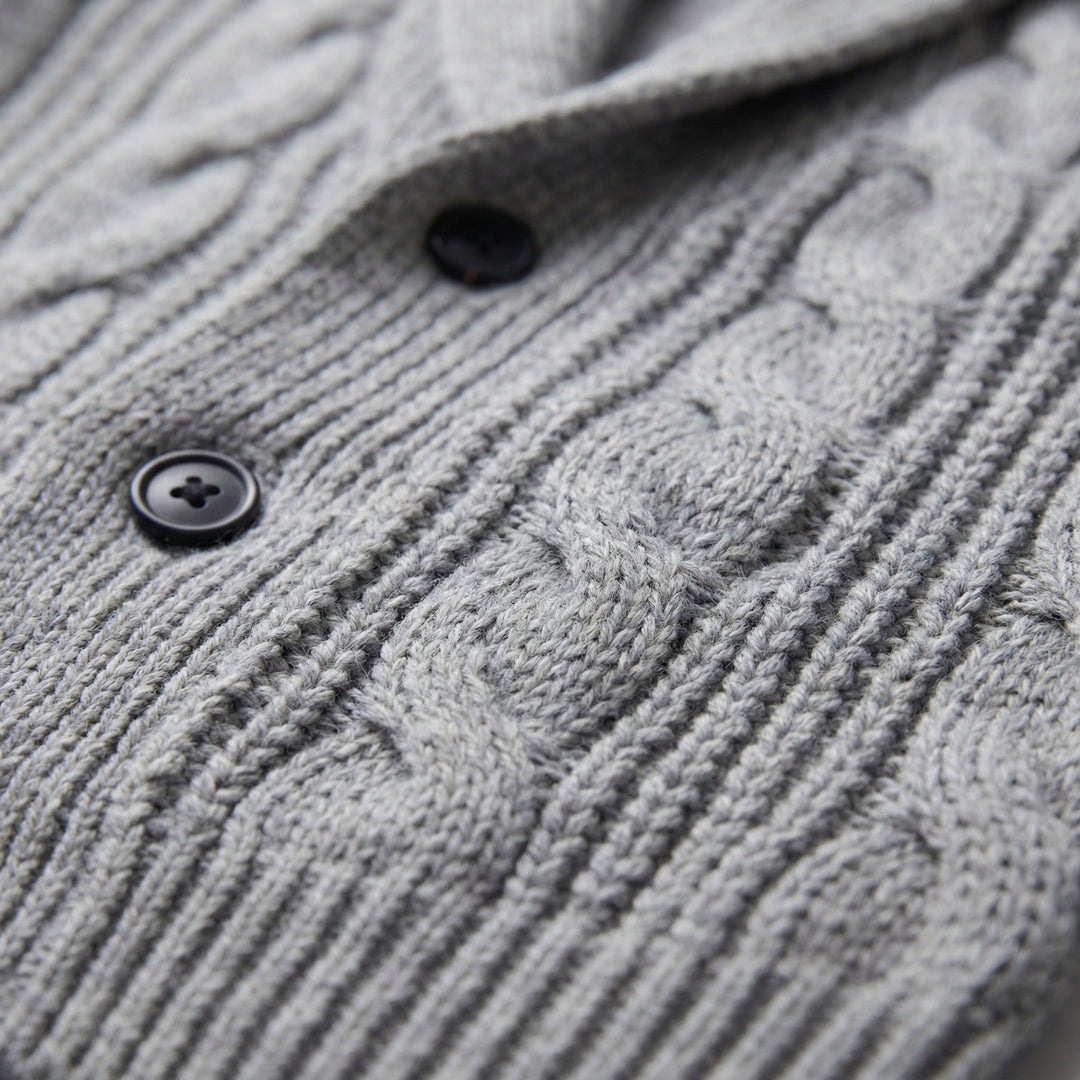 Graham | Men's Cable Knit Shawl Collar Cardigan
