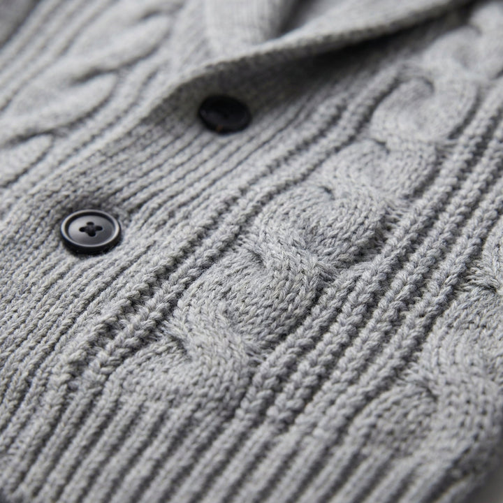 Graham | Men's Cable Knit Shawl Collar Cardigan