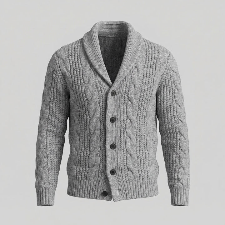 Graham | Men's Cable Knit Shawl Collar Cardigan
