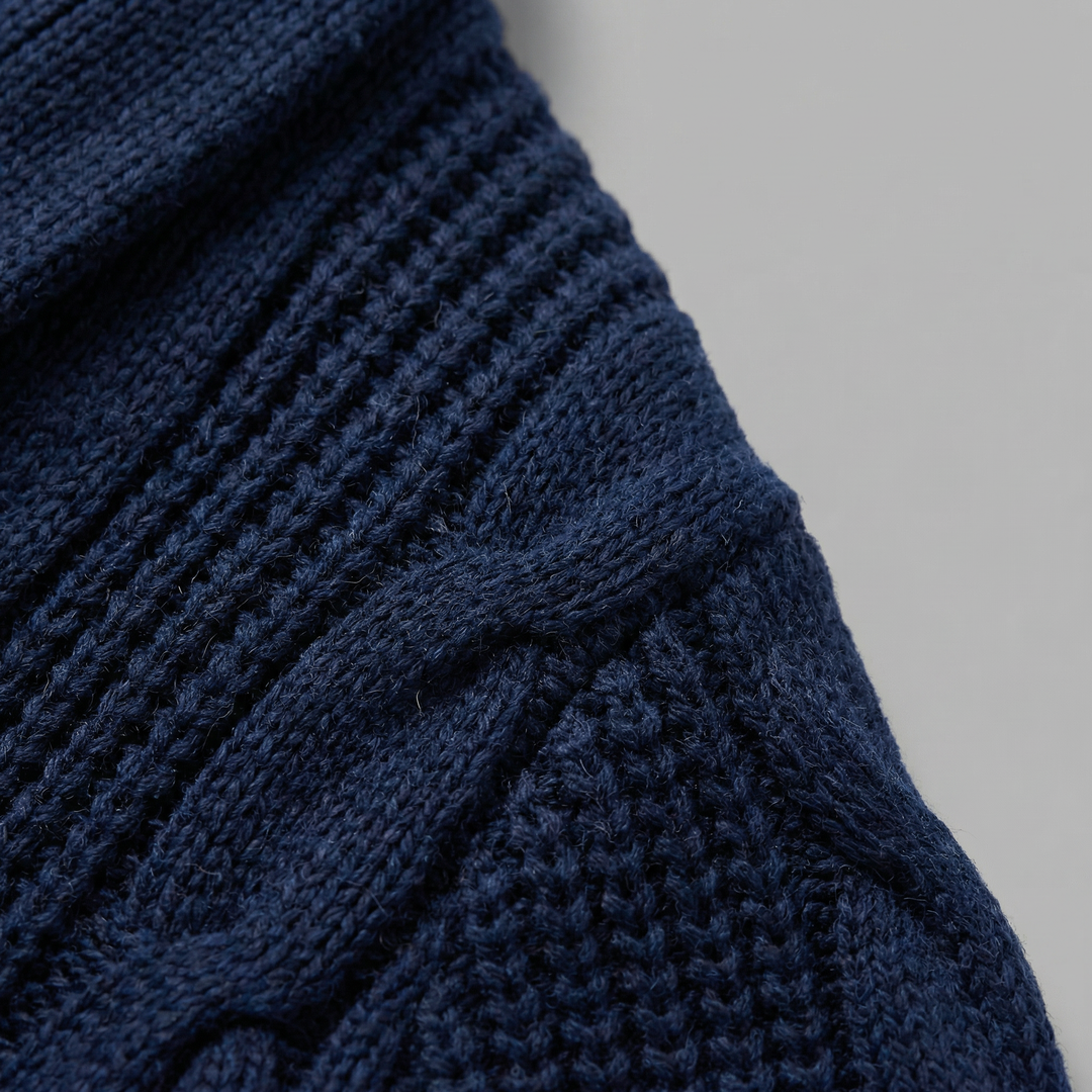 Graham | Men's Cable Knit Shawl Collar Cardigan