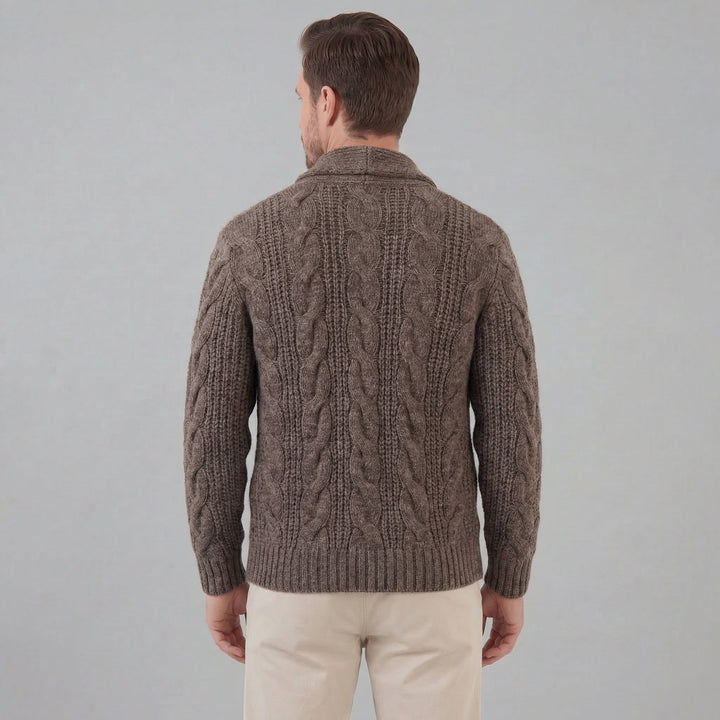 Graham | Men's Cable Knit Shawl Collar Cardigan