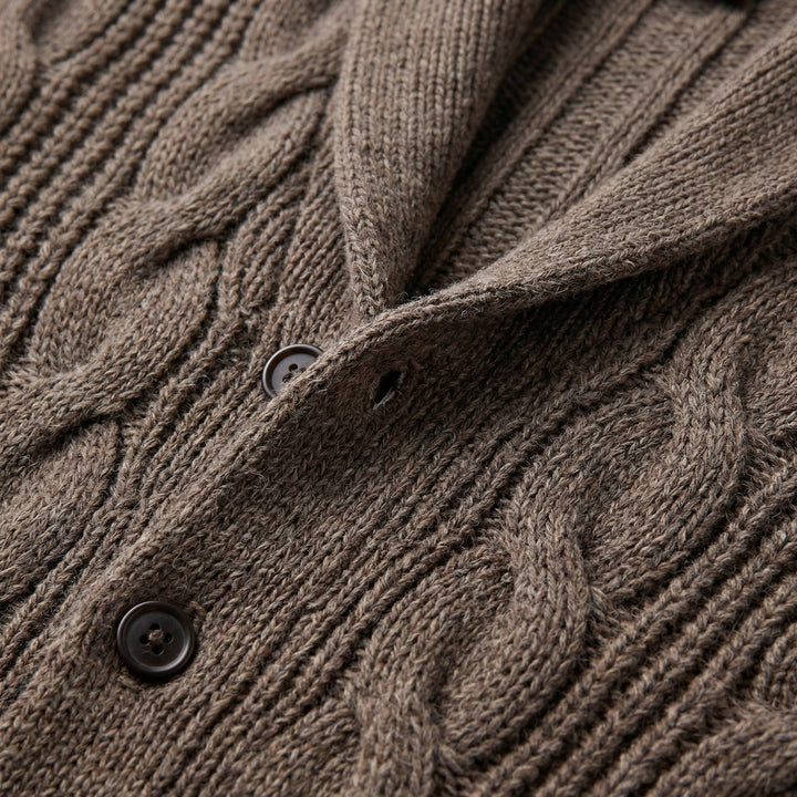 Graham | Men's Cable Knit Shawl Collar Cardigan