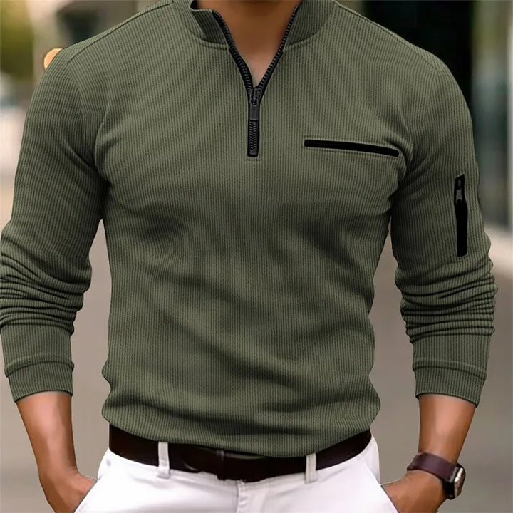 Dexter | Men’s Ribbed Quarter Zip Long Sleeve Shirt