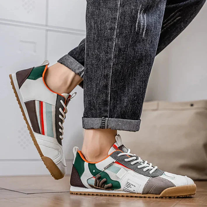 Patchwork Retro Low Top Mens Sneakers - Casual Streetwear