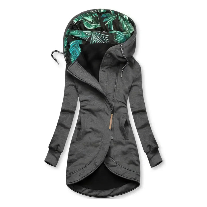 Cosima | Women's Hooded Zip-Front Jacket with Printed Contrast Lining