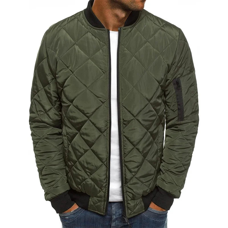Tobias | Men’s Quilted Spring Jacket with Diamond Stitching