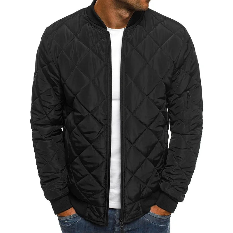 Tobias | Men’s Quilted Spring Jacket with Diamond Stitching