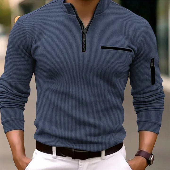 Dexter | Men’s Ribbed Quarter Zip Long Sleeve Shirt