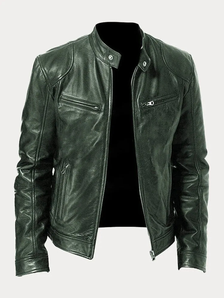 Rupert | Men’s Classic Motorcycle Jacket with Stand Collar