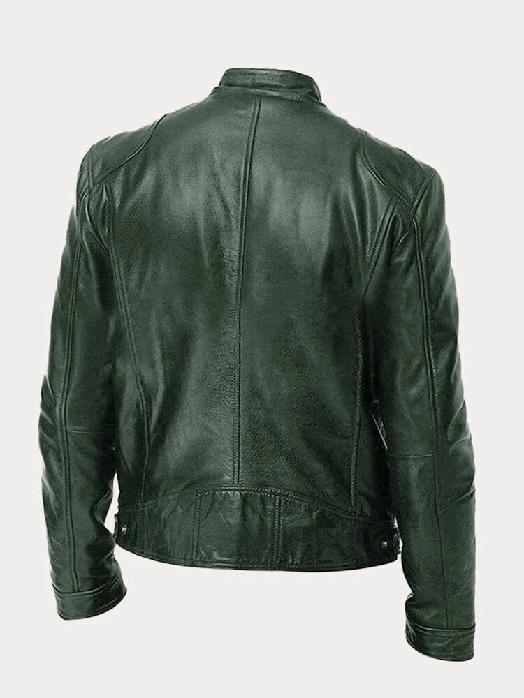 Rupert | Men’s Classic Motorcycle Jacket with Stand Collar