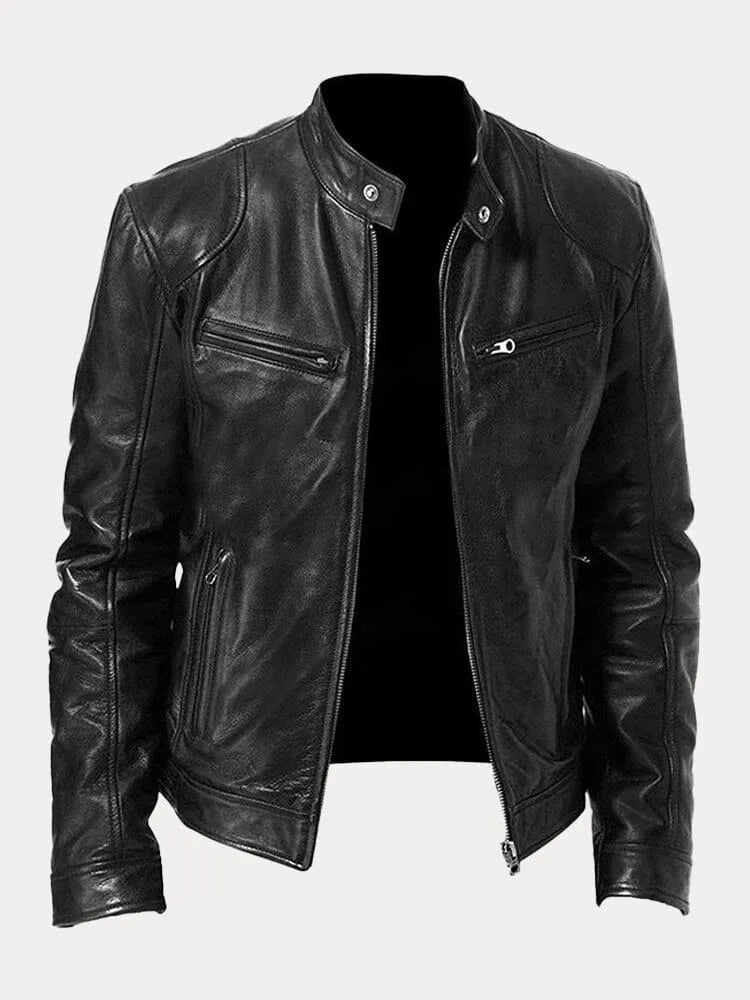 Rupert | Men’s Classic Motorcycle Jacket with Stand Collar