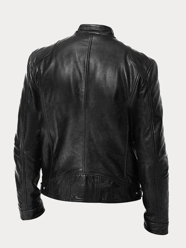 Rupert | Men’s Classic Motorcycle Jacket with Stand Collar