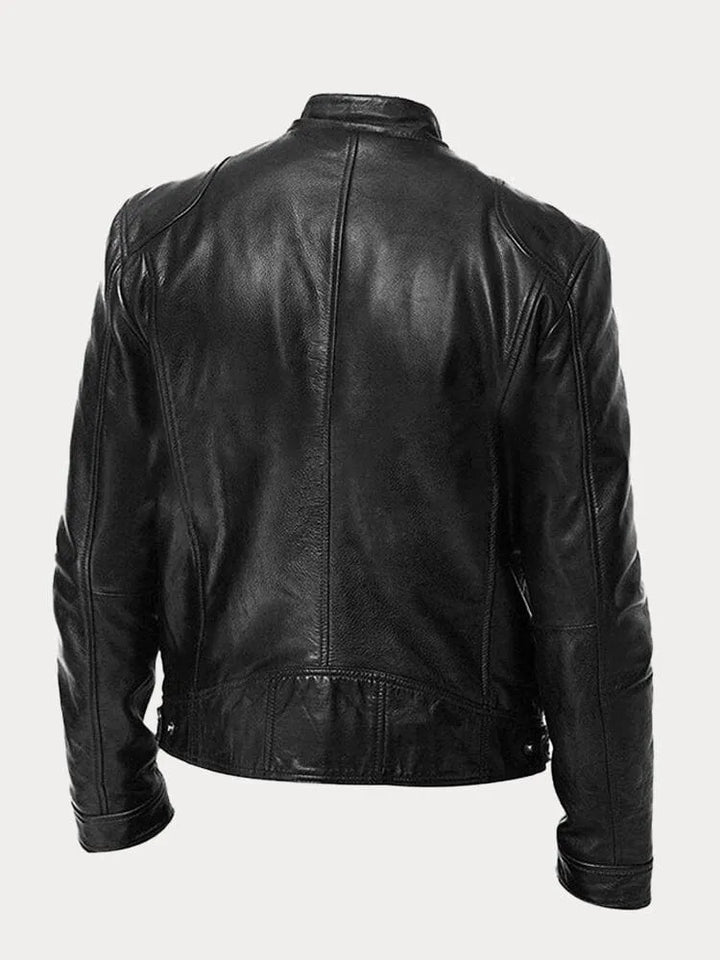 Rupert | Men’s Classic Motorcycle Jacket with Stand Collar