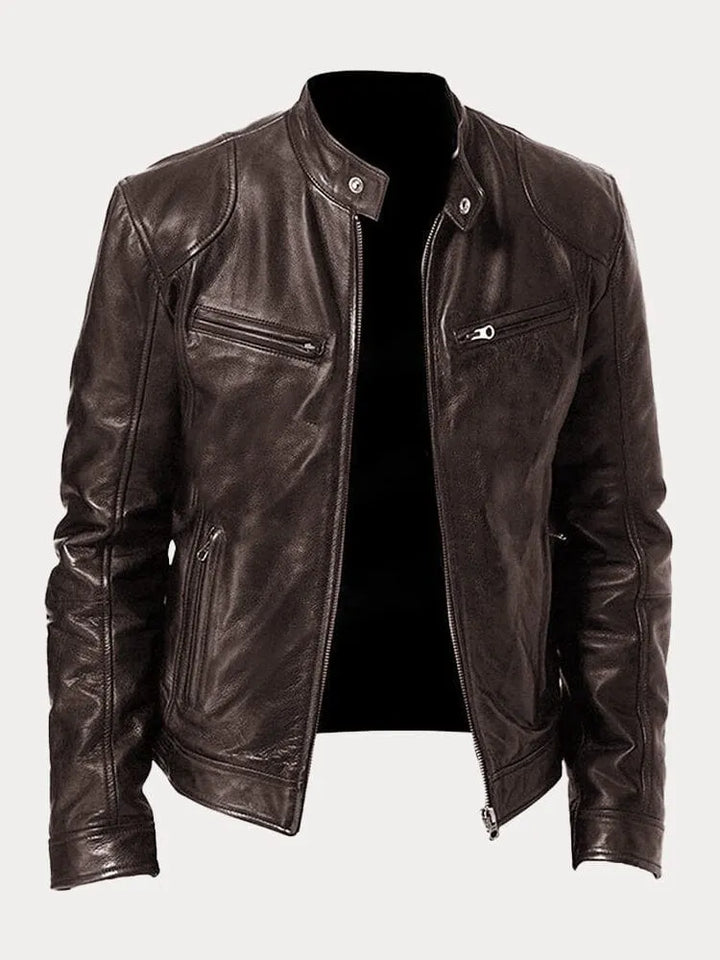 Rupert | Men’s Classic Motorcycle Jacket with Stand Collar