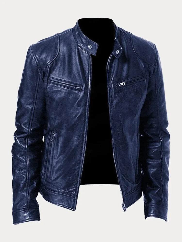 Rupert | Men’s Classic Motorcycle Jacket with Stand Collar