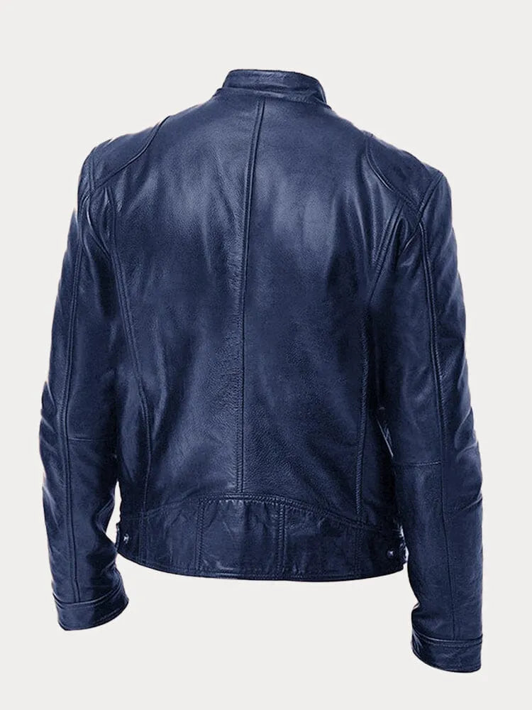 Rupert | Men’s Classic Motorcycle Jacket with Stand Collar