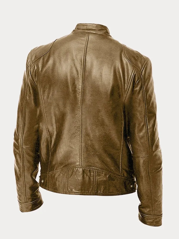 Rupert | Men’s Classic Motorcycle Jacket with Stand Collar