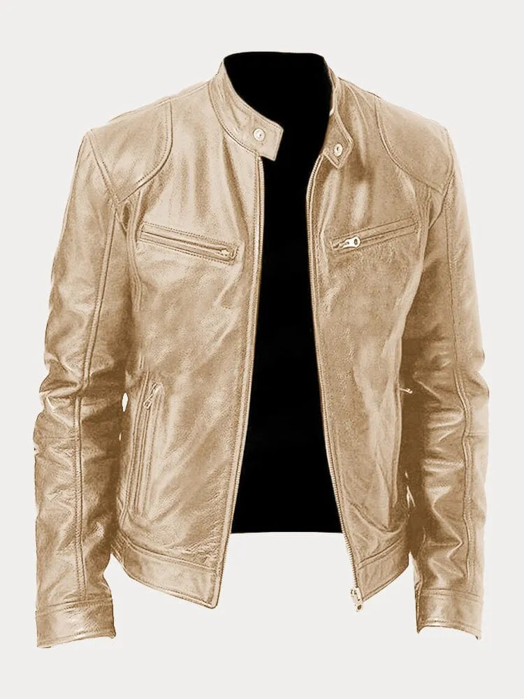 Rupert | Men’s Classic Motorcycle Jacket with Stand Collar