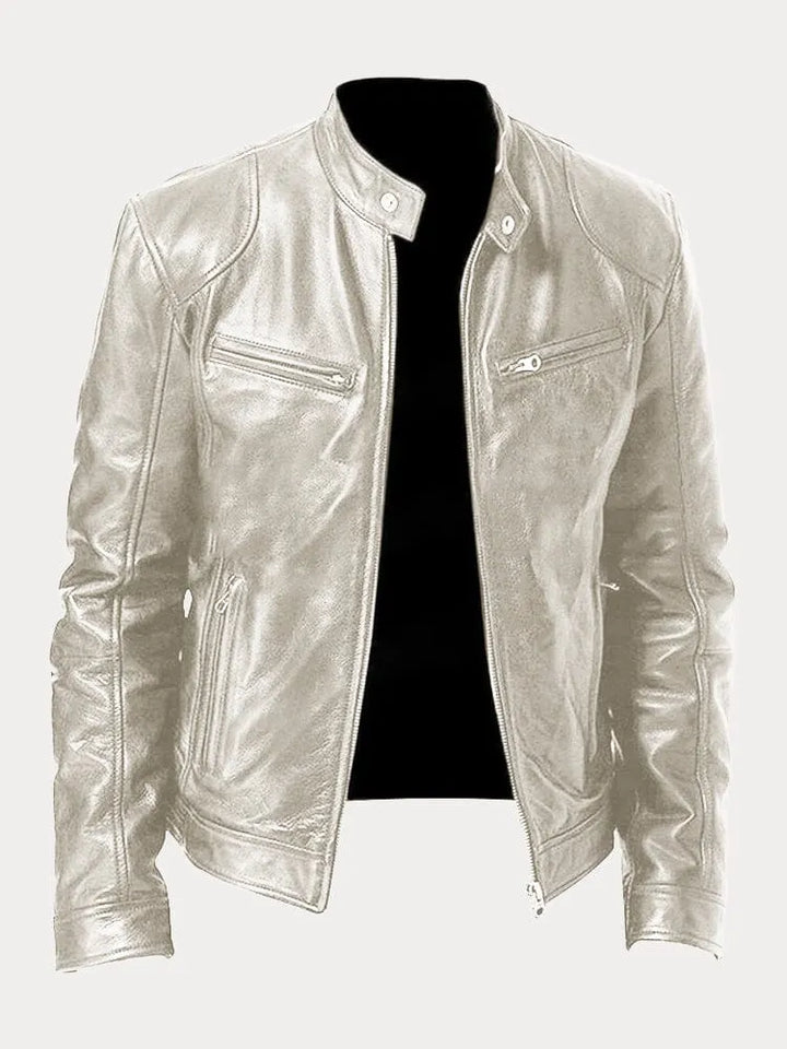 Rupert | Men’s Classic Motorcycle Jacket with Stand Collar