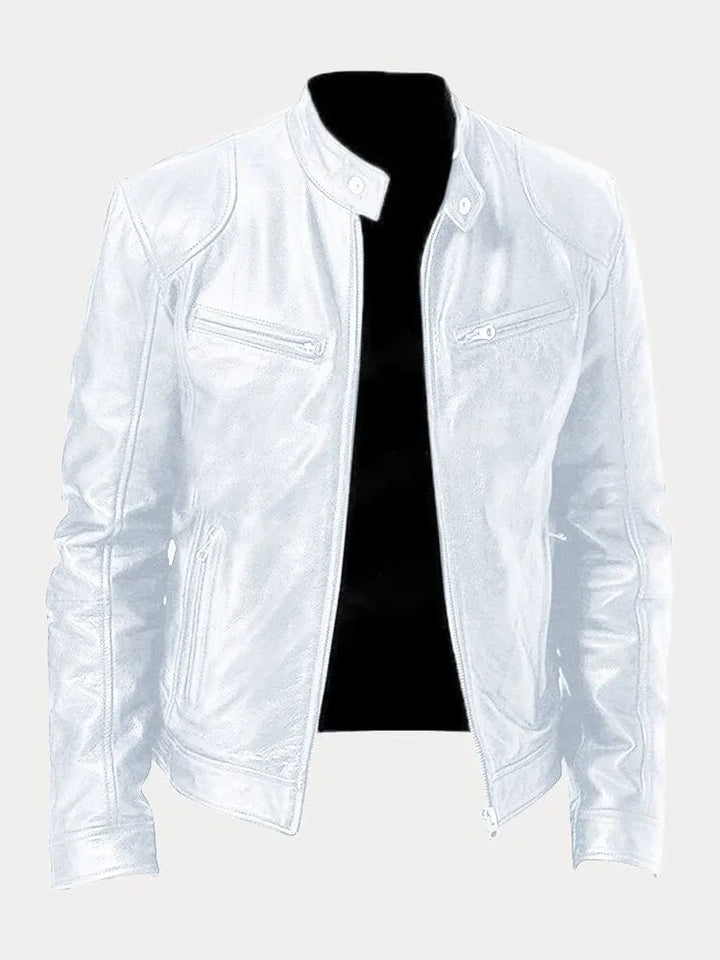 Rupert | Men’s Classic Motorcycle Jacket with Stand Collar