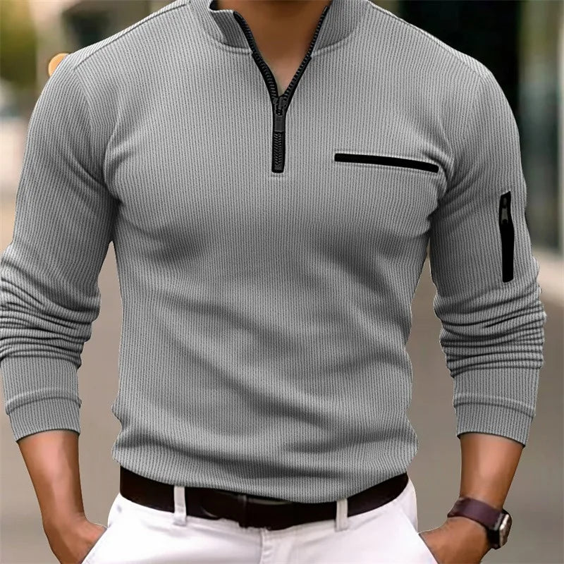 Dexter | Men’s Ribbed Quarter Zip Long Sleeve Shirt