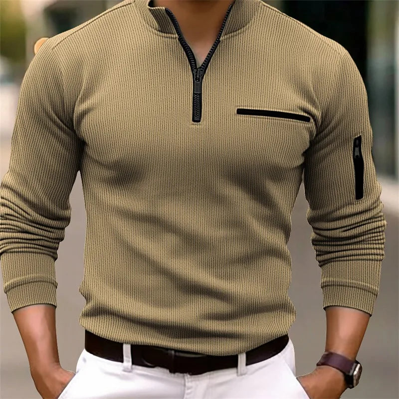 Dexter | Men’s Ribbed Quarter Zip Long Sleeve Shirt