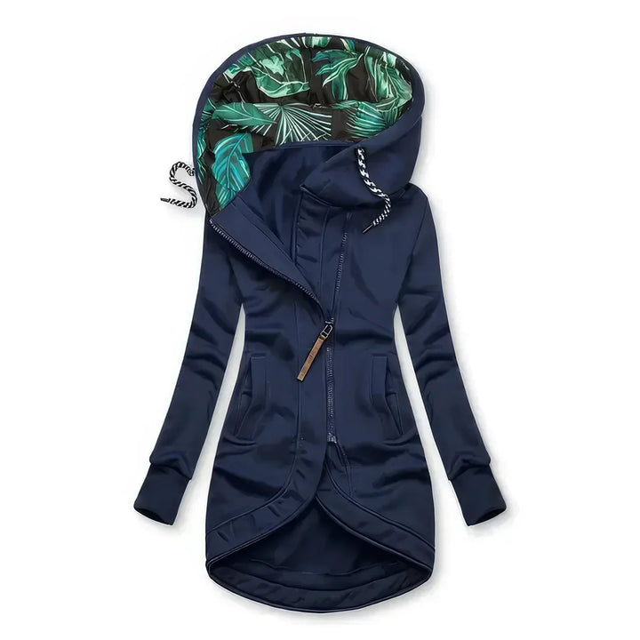 Cosima | Women's Hooded Zip-Front Jacket with Printed Contrast Lining
