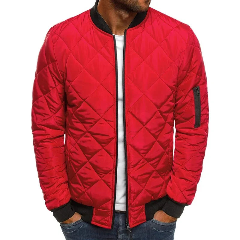 Tobias | Men’s Quilted Spring Jacket with Diamond Stitching