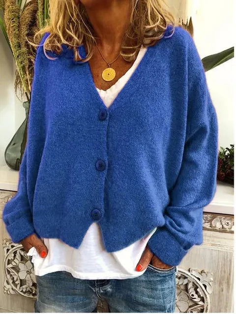 Marisol | Women’s Soft Knit V Neck Button Cardigan