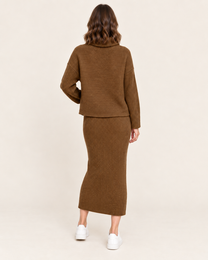 Anneliese | Women’s Turtleneck Sweater Skirt Set