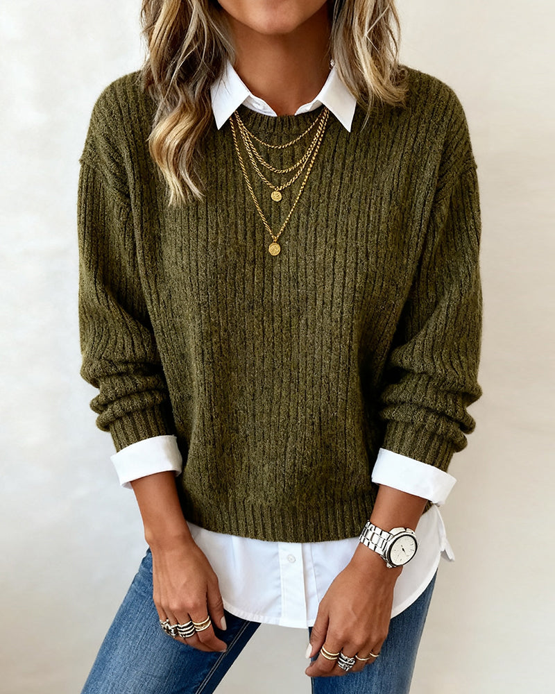 Maribel | Women’s Layered Collared Sweater