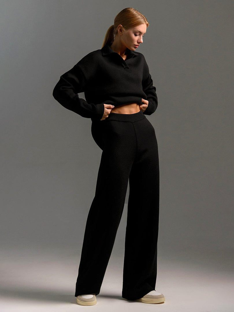 Imogen | Women’s Collared Sweater Pants Set