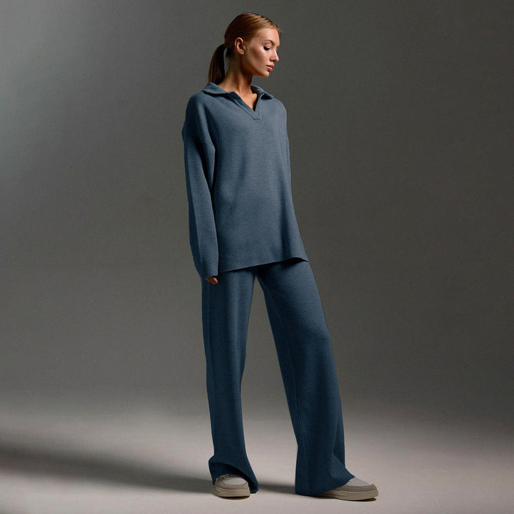 Imogen | Women’s Collared Sweater Pants Set