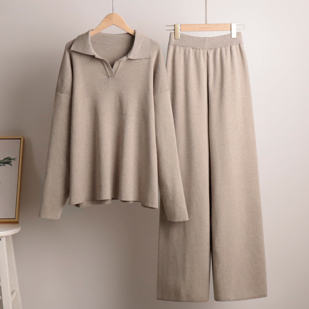 Imogen | Women’s Collared Sweater Pants Set