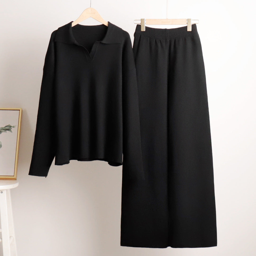 Imogen | Women’s Collared Sweater Pants Set