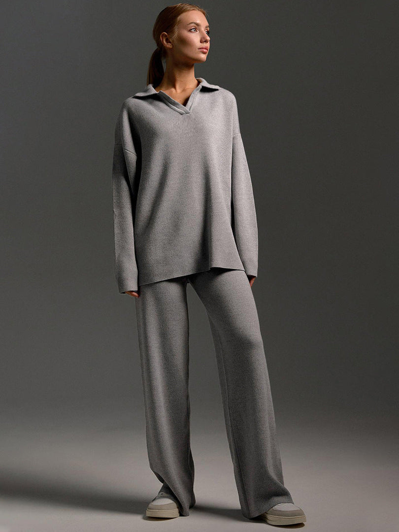 Imogen | Women’s Collared Sweater Pants Set