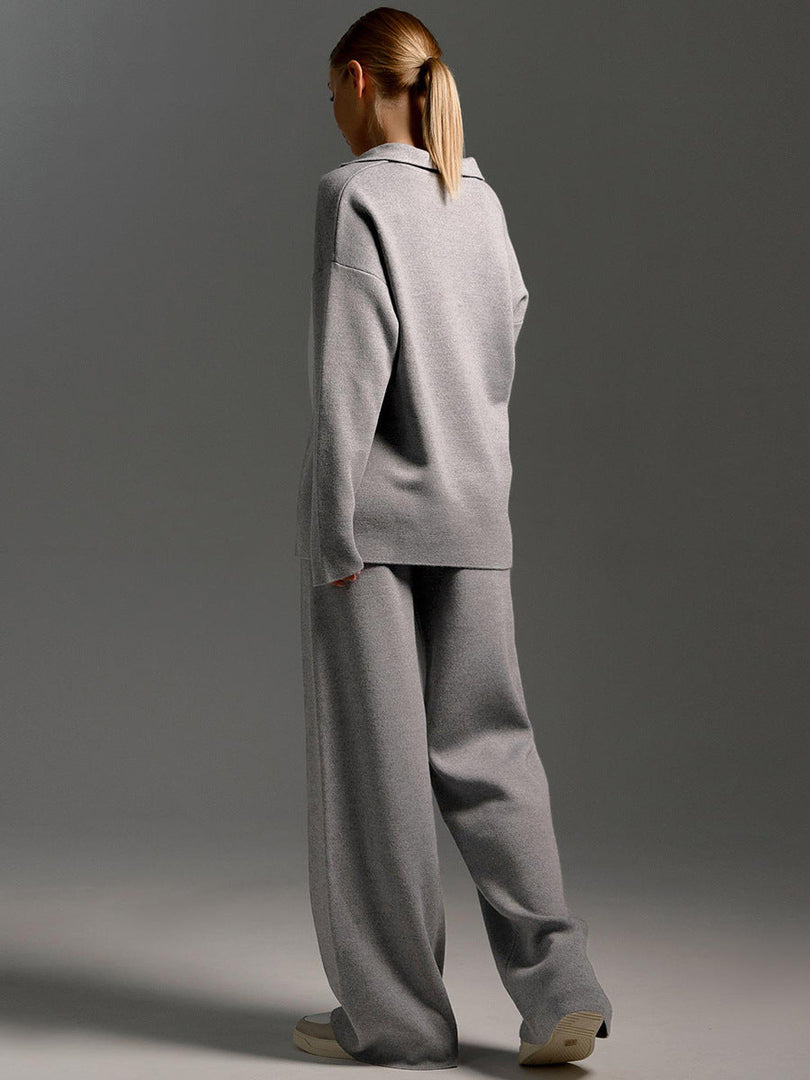 Imogen | Women’s Collared Sweater Pants Set